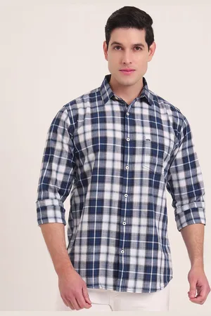 JADE BLUE Men Regular Fit Spread Collar Checked Cotton Casual Shirt