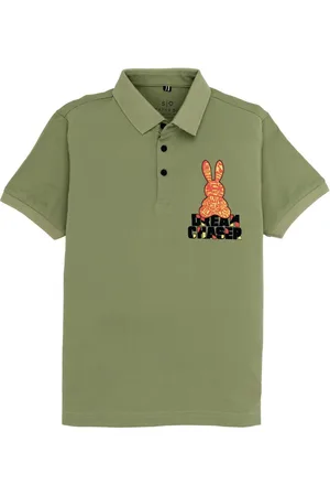 Status Quo Boys Graphic Printed Polo Collar Cotton T-shirt