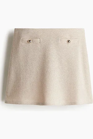 H&M Women Textured-Knit Mini Skirt