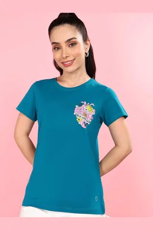 dollar Women Printed Cowl Neck T-shirt