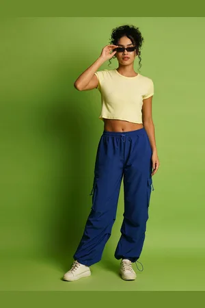 Globus Mid Rise Loose Fit Drawstring Waist Toggle Hem Cargo Joggers