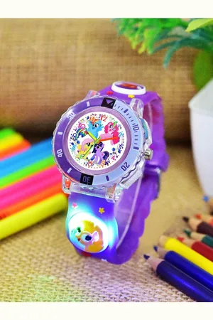 Shocknshop Girls Patterned Dial & Straps Analogue Watch 334 Barbie Purple