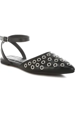 London Rag Women Western Embellished Leather Ballerinas