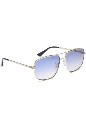 Idee Men Blue Lens & Silver-Toned Square Sunglasses with UV Protected Lens