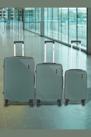 WROGN Roadster Unisex Set of 3 Hard Sided Trolley Suitcases - Cabin, Medium & Large