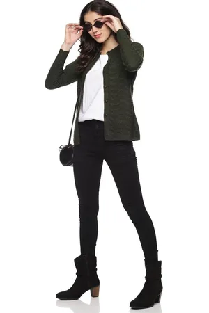 CLAPTON Women Cable Knit Woollen Cardigan