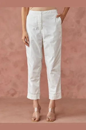 Fabindia Women Cotton Slim Fit Regular Trousers