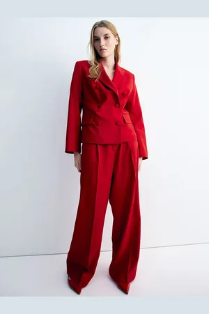 H&M Women Straight Tailored Loose Fit Trousers