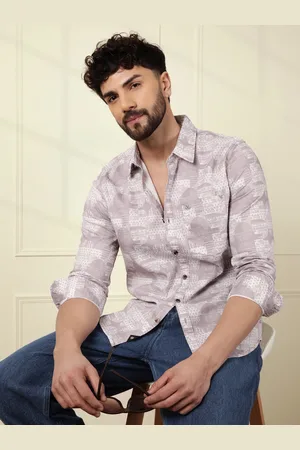 WROGN Men Comfort Slim Fit Opaque Printed Casual Shirt