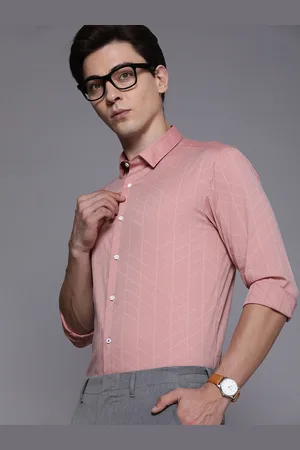 Louis Philippe Louis Philippe Ath Work Men Pink Printed Slim Fit Semiformal Shirt