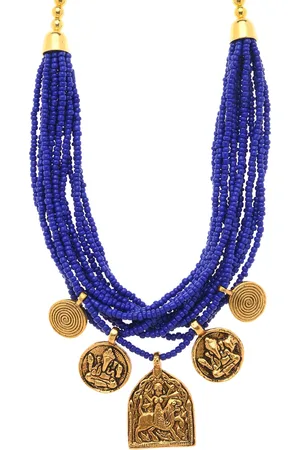 Bamboo Tree Jewels Blue Handcrafted Necklace