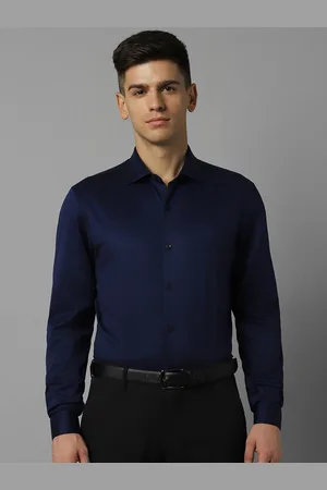 Louis Philippe Slim Fit Spread Collar Long Sleeves Pure Cotton Formal Shirt