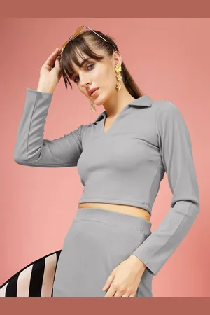 DressBerry Shirt Style Crop Top
