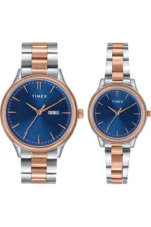 Timex Bracelet Style His & Her Analogue Watch Set TW00ZP006
