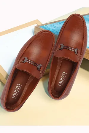 FAUSTO Men Tan Slip On Casual Loafers