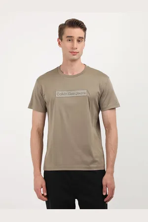 Calvin Klein Men Typography Printed Round Neck Cotton T-shirt
