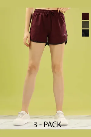 Dollar Missy Women Pack Of 3 Mid Rise Cotton Sports Shorts