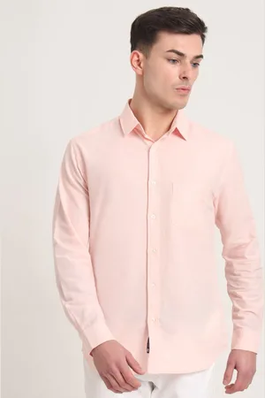 Greenfibre Men Regular Fit Spread Collar Solid Cotton Casual Shirt