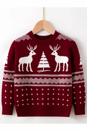 Stylecast Boys Maroon & White Graphic Printed Pullover