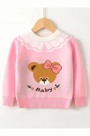 Stylecast Girls Pink Graphic Printed Cotton Pullover