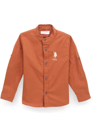 Ralph Lauren Boys Classic Fit Band Collar Pure Cotton Casual Shirt