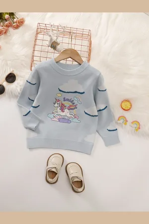Stylecast Boys Grey & White Graphic Printed Pullover Sweater