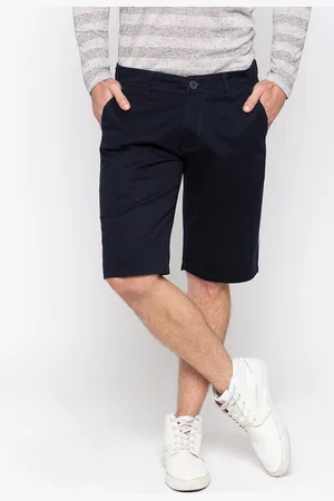 SPYKAR Men Navy Blue Solid Slim Fit Chino Shorts