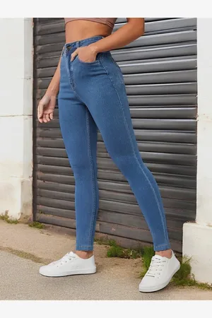 DOLCE CRUDO Women Skinny Fit High-Rise Light Fade Jeans