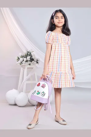 BAESD Girls Cotton Printed Fit & Flare Dress