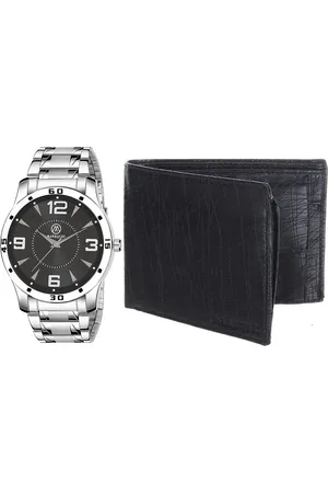 MARKQUES Men Silver-Toned & Black Solid Accessory Gift Set
