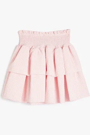 Koton Girls Solid Flared Knee Length Skirts