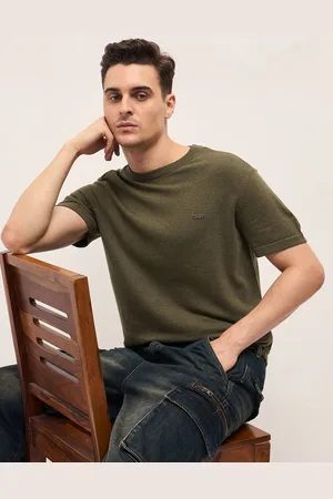 The Bear House Men Solid Round Neck Cotton T-shirt