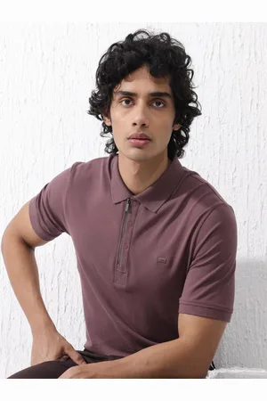 RARE RABBIT Men Rings-4 Slim Fit Solid Polo Collar T-Shirt