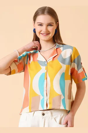 Corsica Women Printed Cotton Shirt Style Top