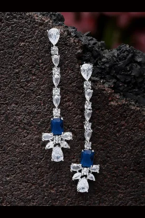 karatcart Silver Plated Drop Earrings