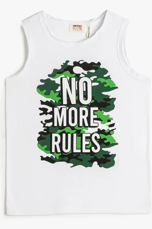 Koton Boys Typography Printed Sleeveless Cotton T-shirt