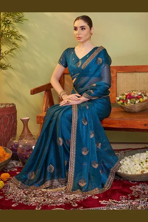 Kalista Ethnic Motifs Zari Pure Chiffon Saree
