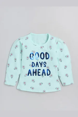 YK Girls Floral Printed Pure Cotton T-shirt