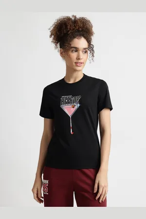 Reebok Women Graphic Printed Short Sleeves Cotton Casual T-shirt
