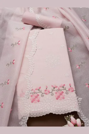Soch Floral Embroidered Sequinned Kota Unstitched Dress Material