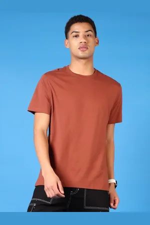 V-Mart Men Solid Round Neck Cotton T-shirt