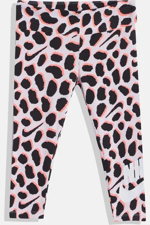 Nike Girls Pink & Black NKG Wildflower Shirred Tights