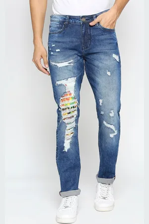 Being Human Men Slim Fit Highly Distressed Heavy Fade Mid-Rise Jeans