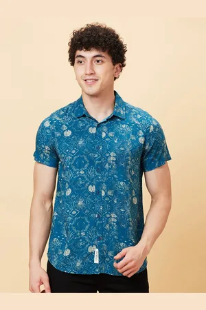 Being Human Slim Fit Floral Printed Spread Collar Opaque Casual Shirt