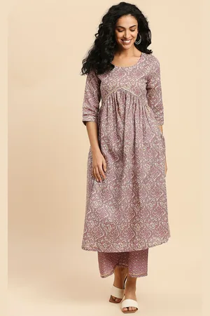 GUFRINA Floral Printed Empire Gathers Kurta with Palazzos