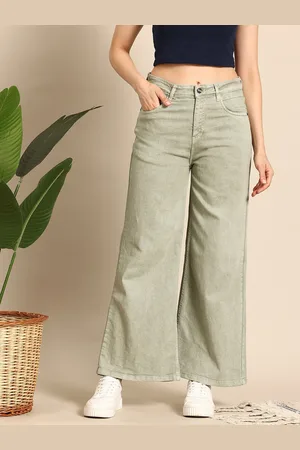 Mast & Harbour Women Wide Leg Stretchable Jeans