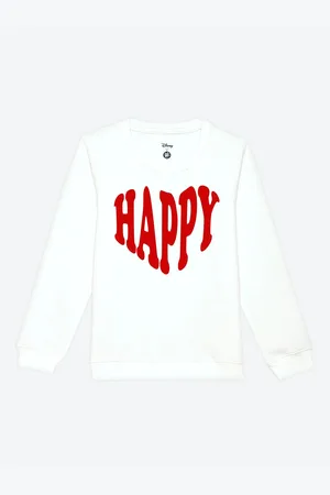 YK Girls Typography Printed Sweatshirt