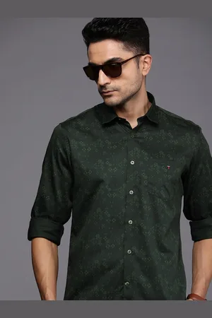 Louis Philippe Slim Fit Ethnic Motifs Printed Pure Cotton Casual Shirt