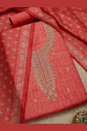 Soch Floral Embroidered Sequinned Chanderi Unstitched Dress Material