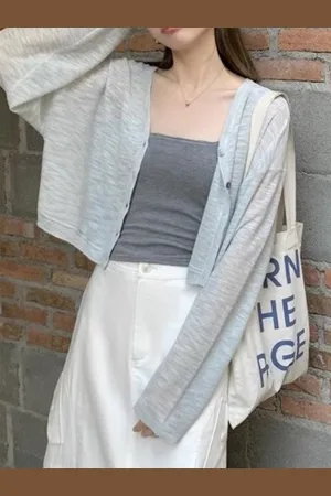 HERE&NOW Women Linen V-Neck Long Sleeves Top